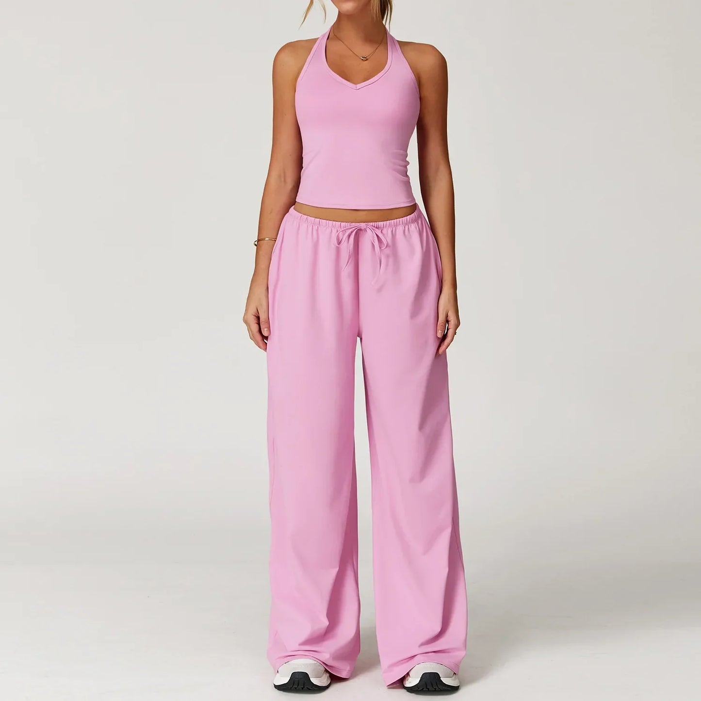 Damen Lounge Set Halter Crop