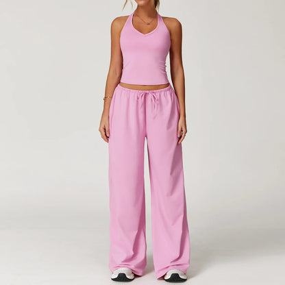 Damen Lounge Set Halter Crop