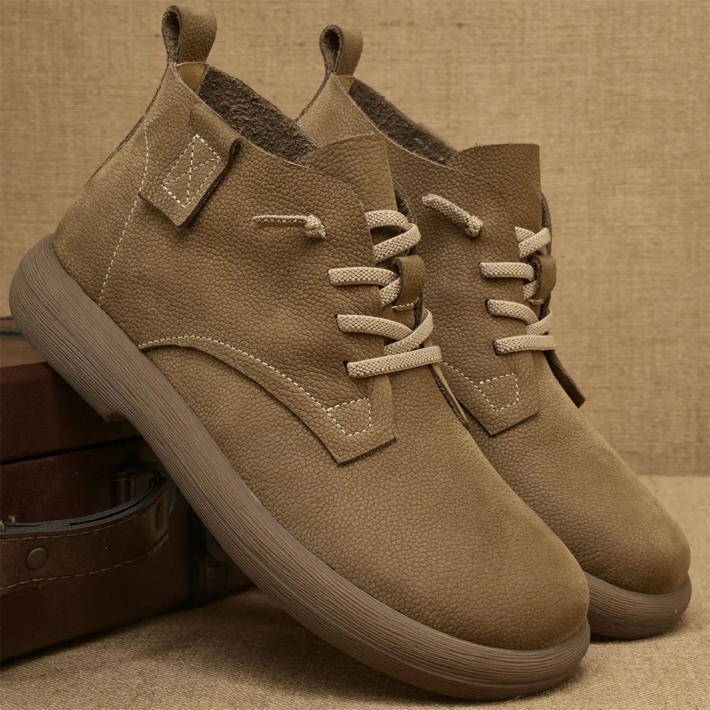 Herren Ankle Boots Weich Sohle Schnürung