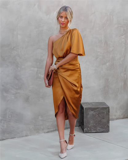 Norvielle Damen Seiden-Partykleid