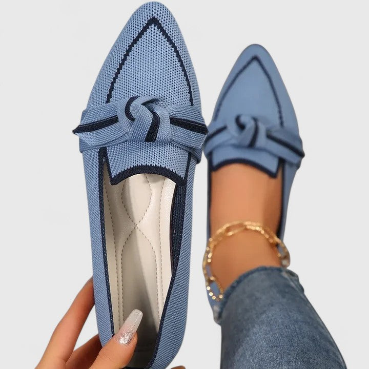 Damen Orthopädische Loafer Spitze Zulaufend Schwarz - Norvielle