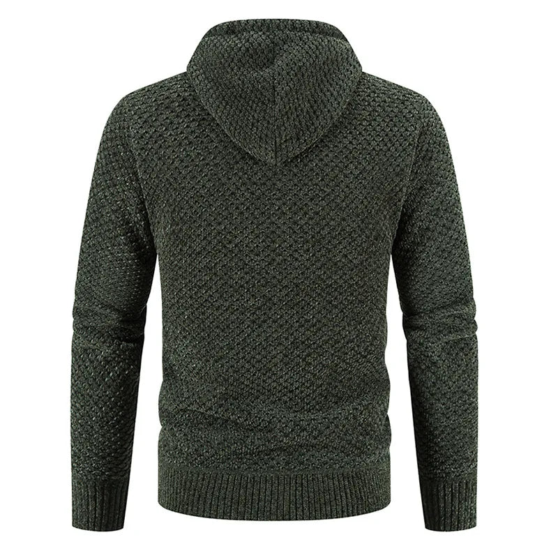 Herren Strickjacke mit Kapuze Reißverschluss