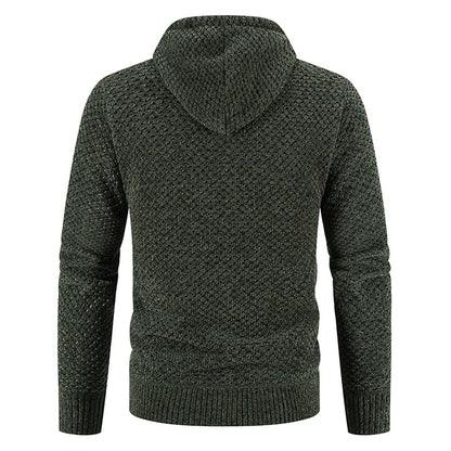 Herren Strickjacke mit Kapuze Reißverschluss