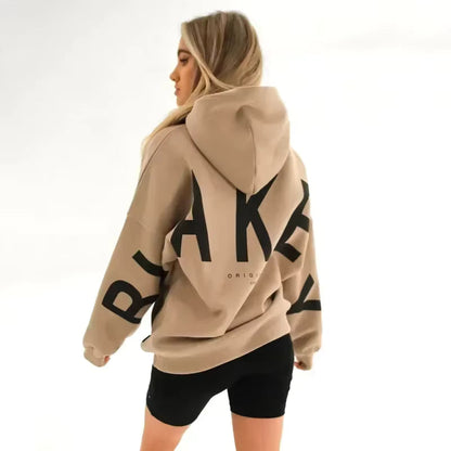 Blayen Herren Oversized Sweatshirt Großes Backprint Grau