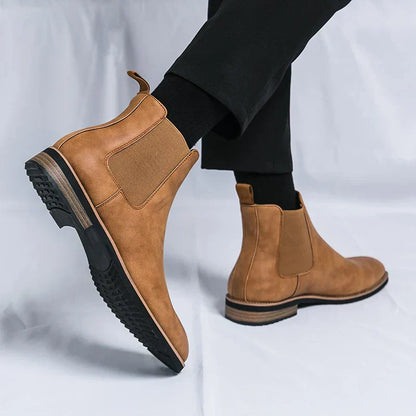 Herren Stiefel Elastische Seiten Schlupfstiefel Überknöchel