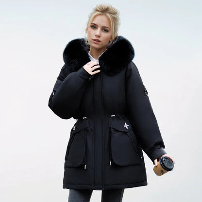 Kunstfelljacke Damen Stilvoll Schwarz - Norvielle