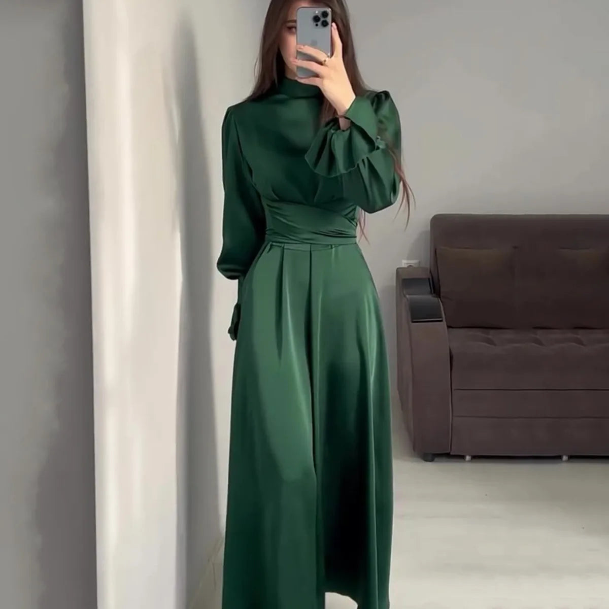 Norvielle Damen Abendkleid Schimmerndes Jersey