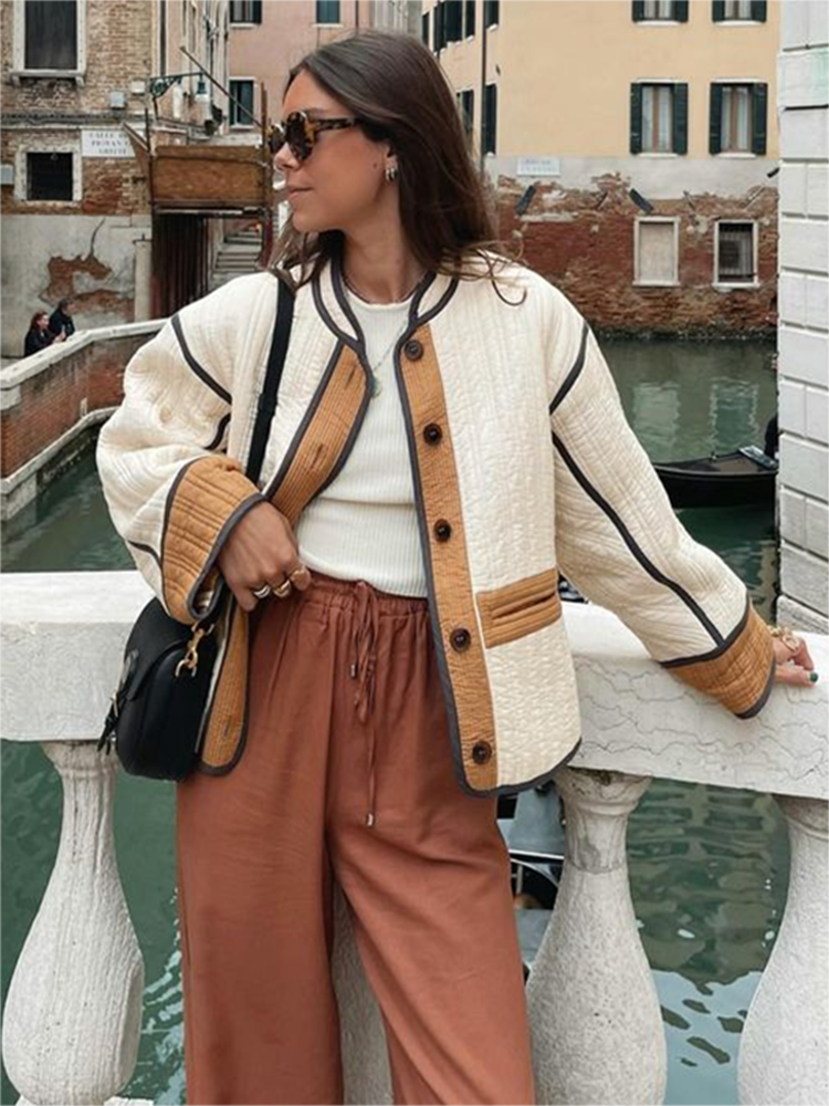 Damen Übergangsjacke Bequem Knöpfe