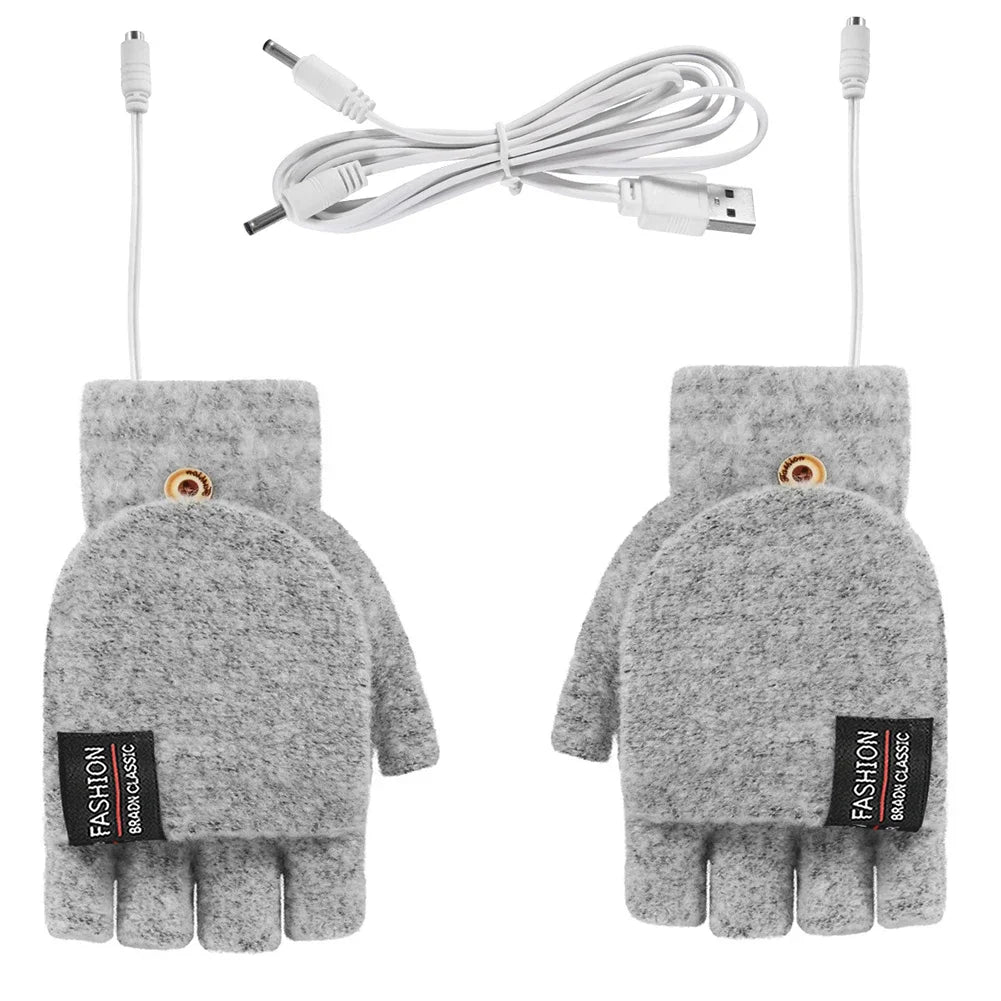 Beheizte Unisex Handschuhe Weiches Strickmaterial 3 Heizstufen
