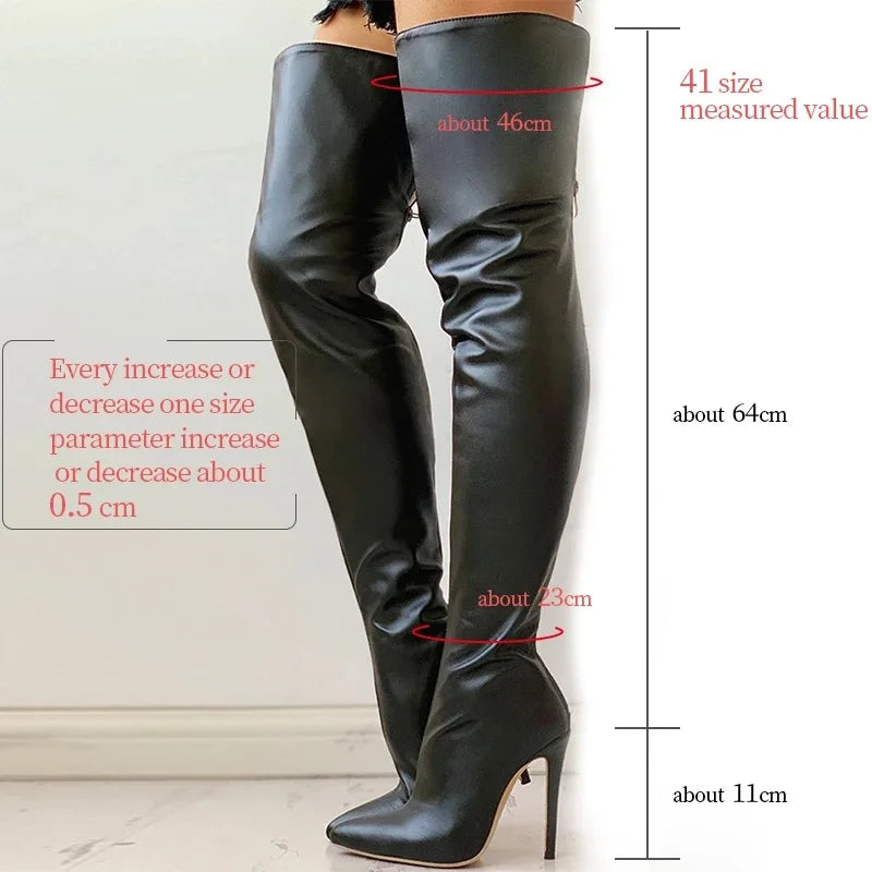 Norvielle Damen Kniehohe Absatzstiefel