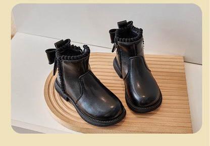 Mädchen Stiefelette Bequem PU Leder Rutschfest