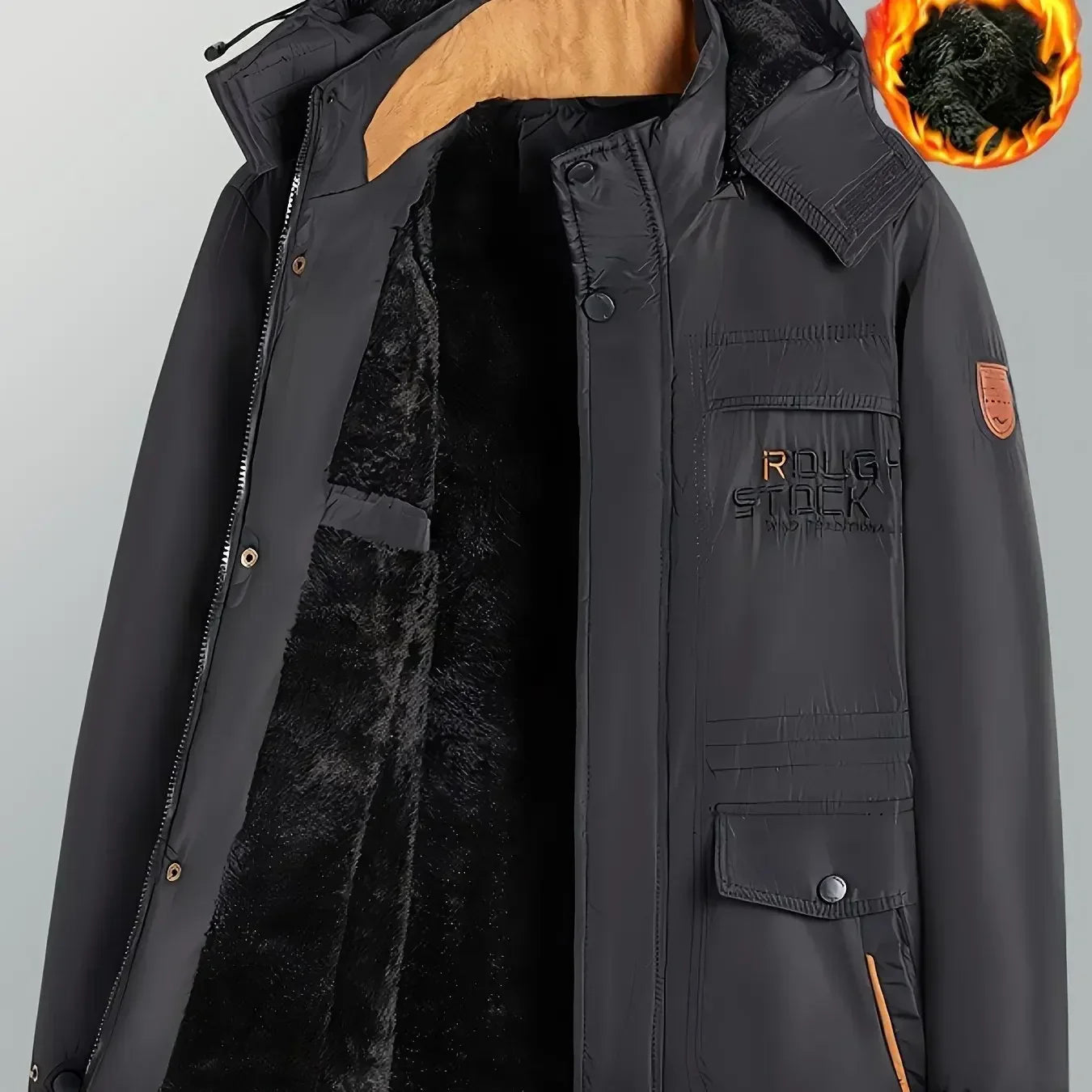 Herren Wintermantel Sportlich Nylon Wasserdicht