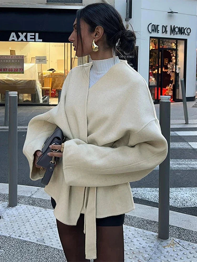 Norvielle Damen Fleecejacke Mit Gürtel - Norvielle