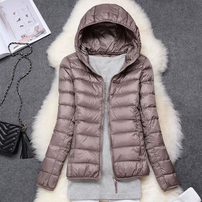 Norvielle Damen Daunenjacke Ultraleicht Mit Kapuze - Norvielle
