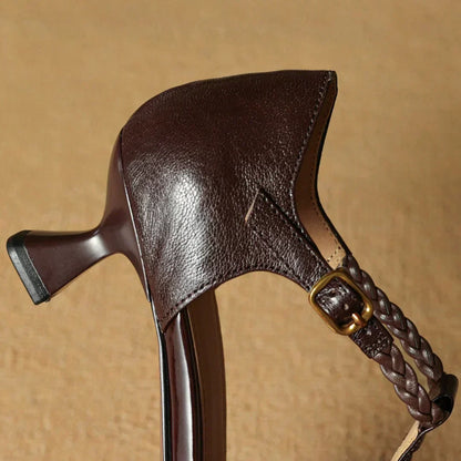 Damen Sandalen Elegante Absatzsandalen geflochtener T-Riemen