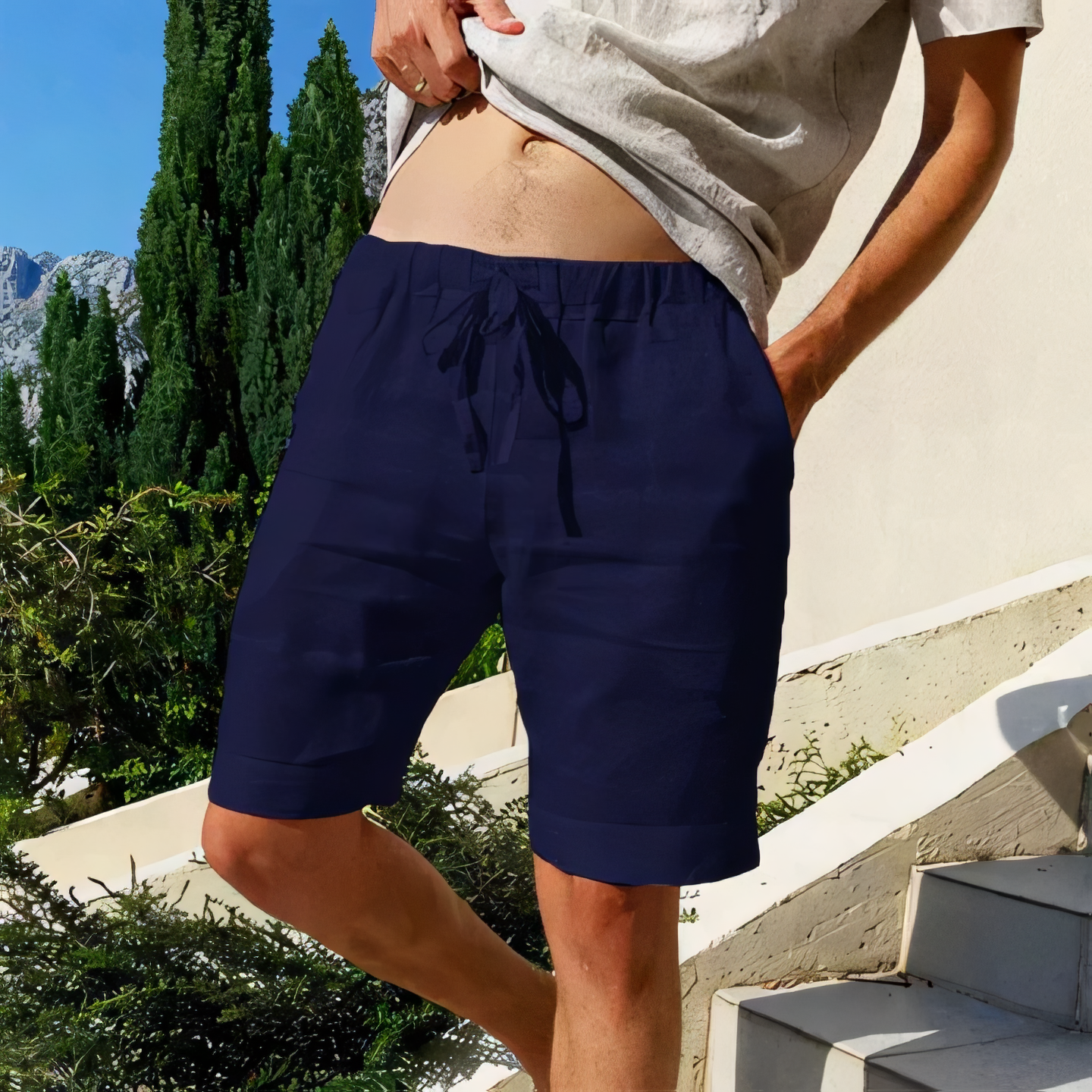 Herren Kurze Freizeithose Lockeres Design
