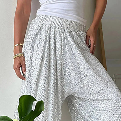 Damen Jogginghose Glitzer Stretch