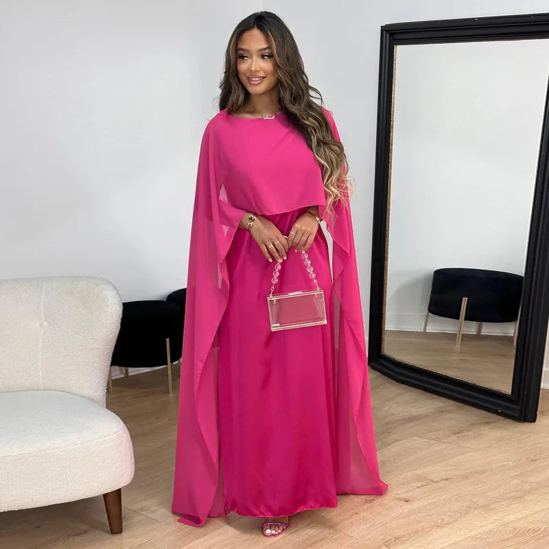 Damen Maxi-Kleid Satin Festlich
