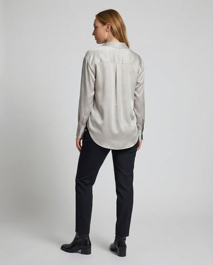 Damen Seidenbluse Elegantes Design Vintage Optik