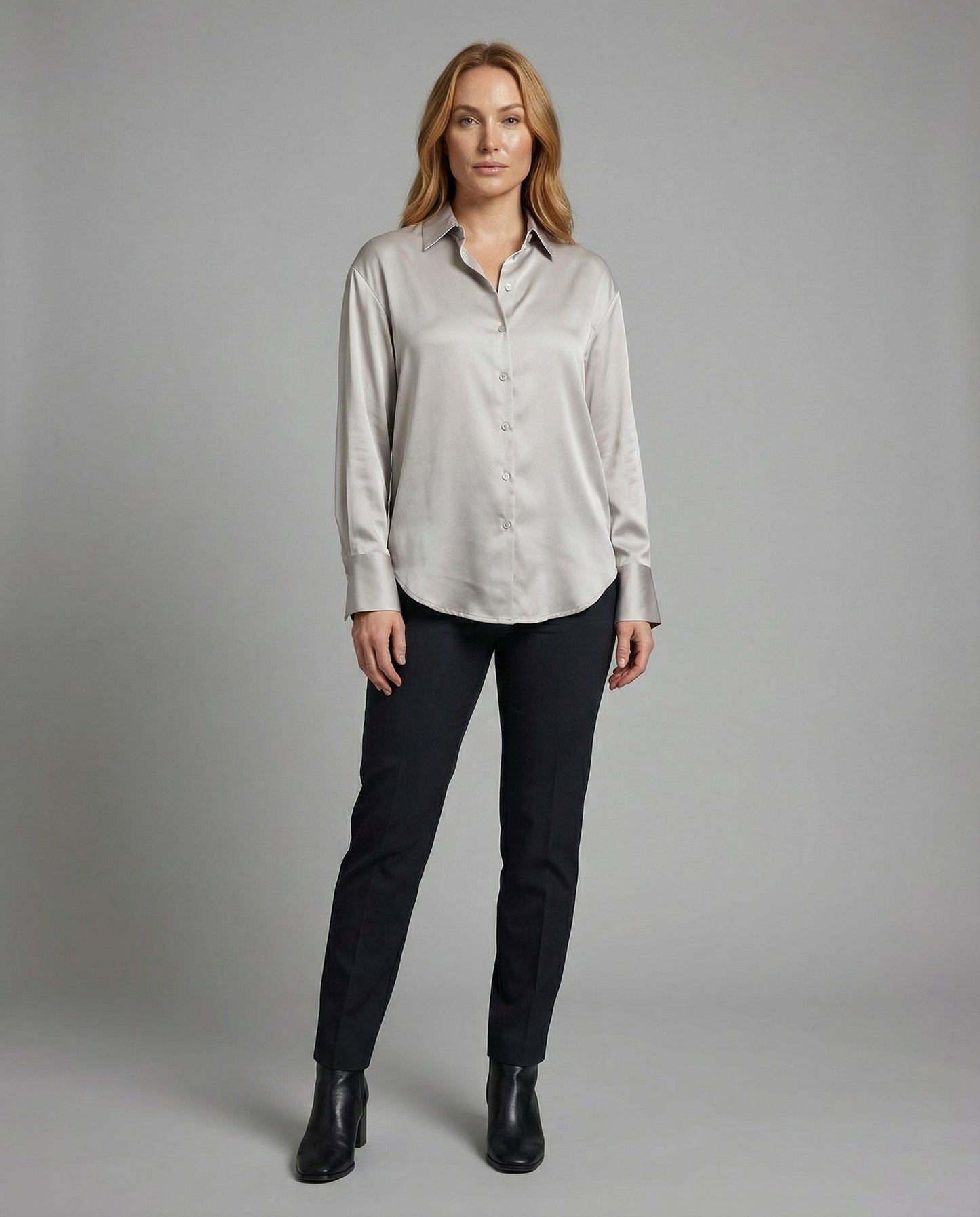 Damen Seidenbluse Elegantes Design Vintage Optik