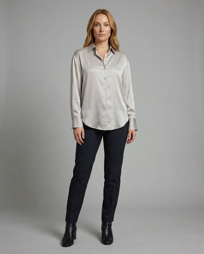 Damen Seidenbluse Elegantes Design Vintage Optik