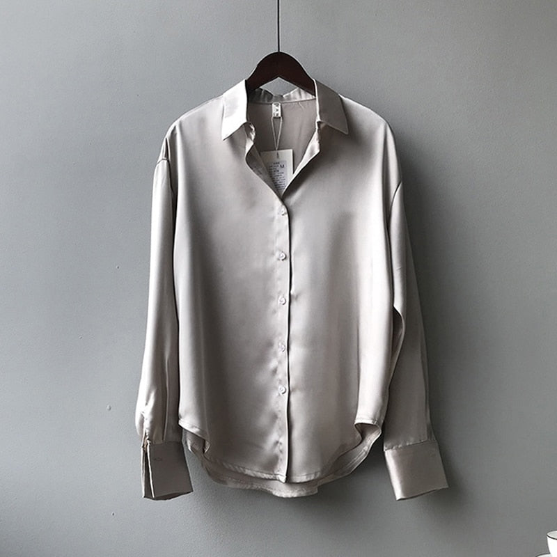 Norvielle Damen Seidenbluse Vintage-Stil