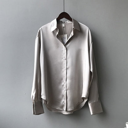 Damen Seidenbluse Vintage-Style Bluse