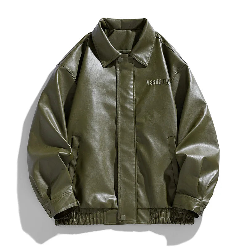 Herren Oversize Jacke Kunstleder Modern