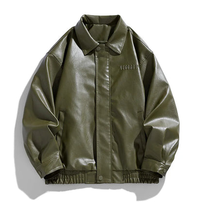 Herren Oversize Jacke Kunstleder Modern
