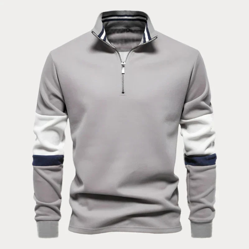 Norvielle Herren Pullover Stehkragen Streifen