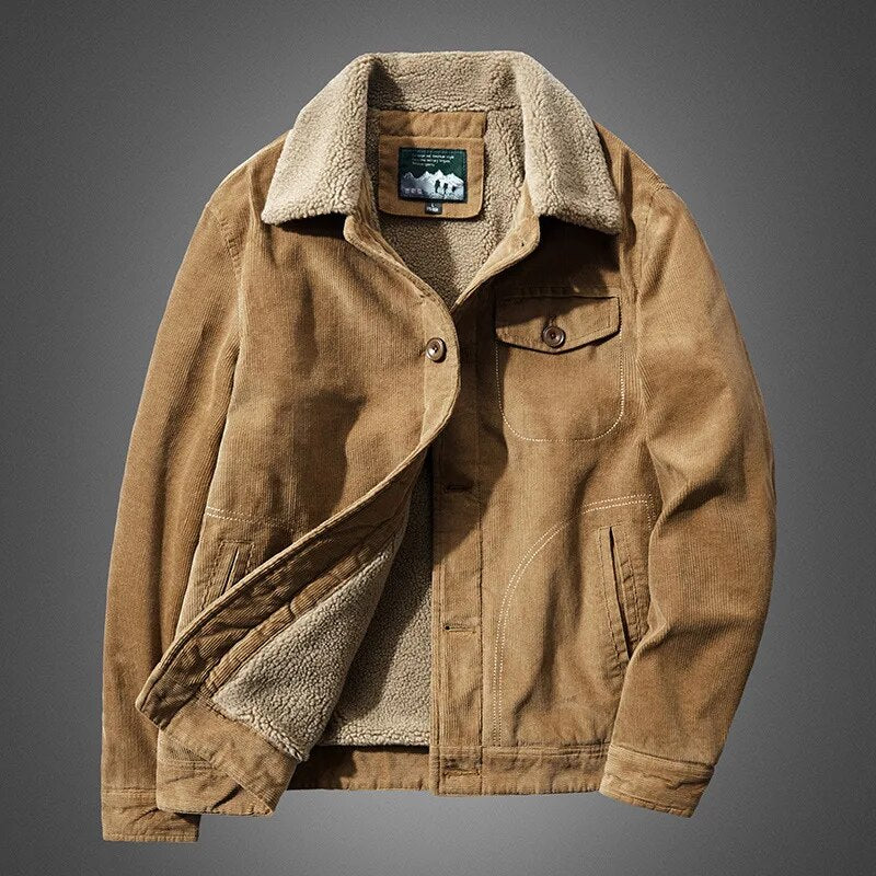 Steffen Herren Cordjacke Fleecefutter Warm