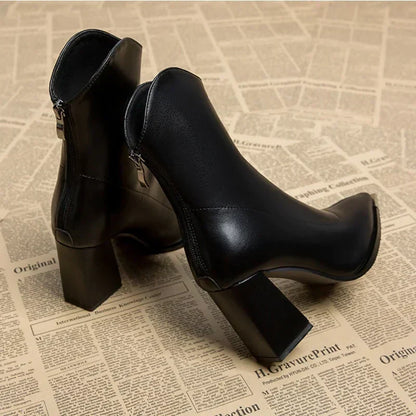 Damen Leder-Stiefelette Bequem