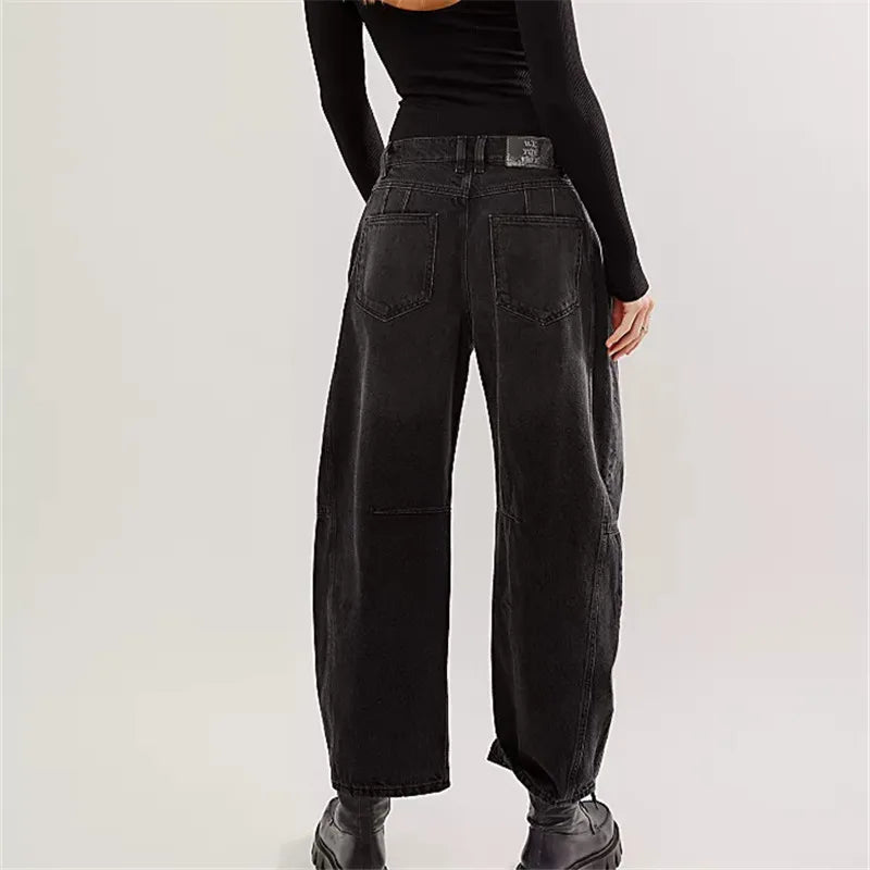 Damen Baggy Jeans Elastisch