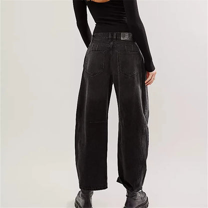 Damen Baggy Jeans Elastisch