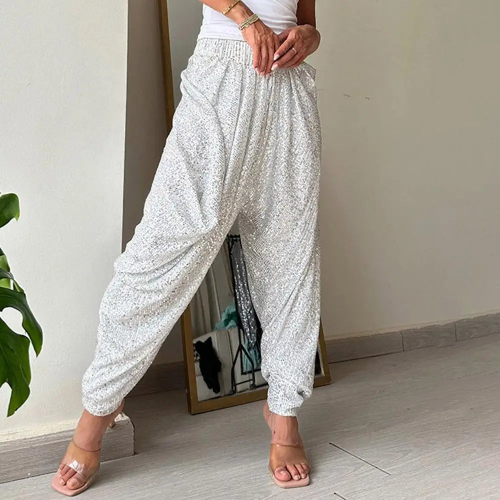 Damen Jogginghose Glitzer Stretch