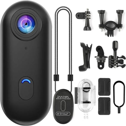 Wasserdichte 4K Action-Kamera WiFi Tragbar Magnetclip 360° Halterung - Norvielle