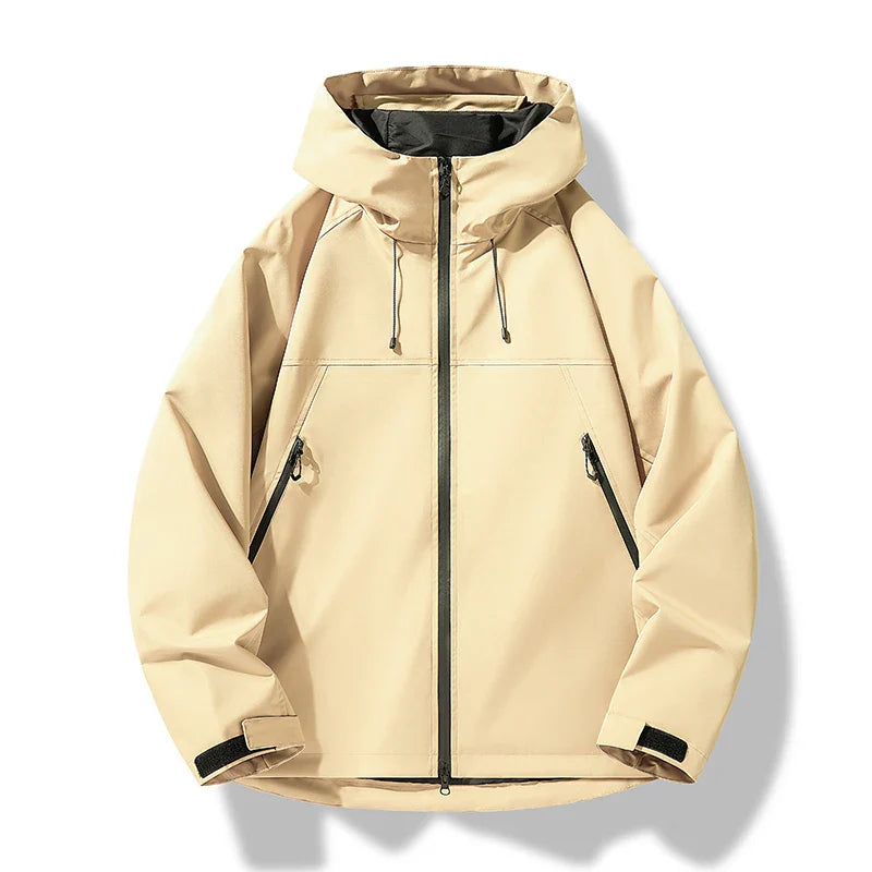 Herren Wasserdichte Kapuzenjacke Winddichte Shelljacke
