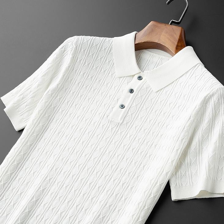 Herren Poloshirt Baumwolle Weiß