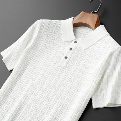 Herren Poloshirt Baumwolle Weiß