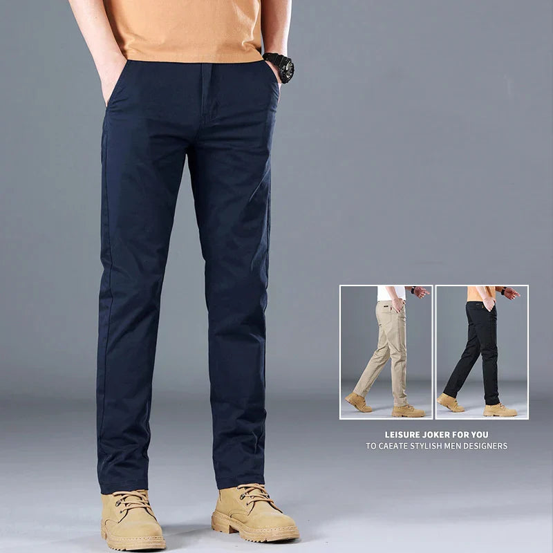 Herren Baumwollhose Slim Fit Gerades Bein