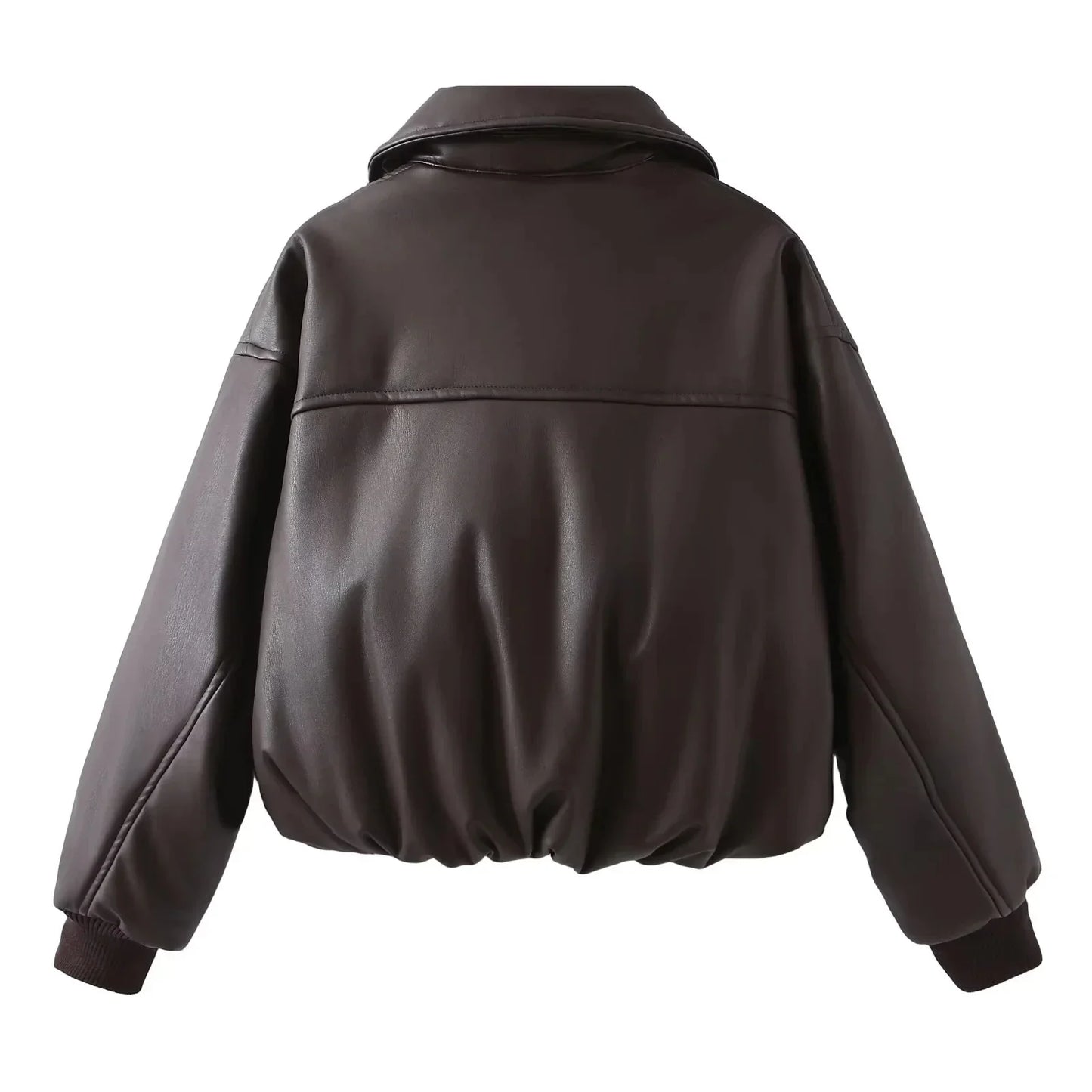 Celmara Damen Oversized Bomberjacke Veganleder