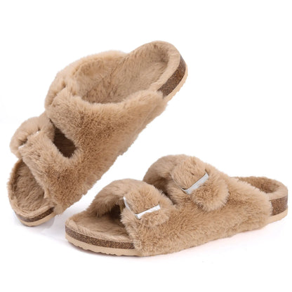 Damen Plüschpantoffeln Chic Fell Winter