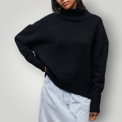 Damen Übergrößen Rollkragenpullover Warmer Strick