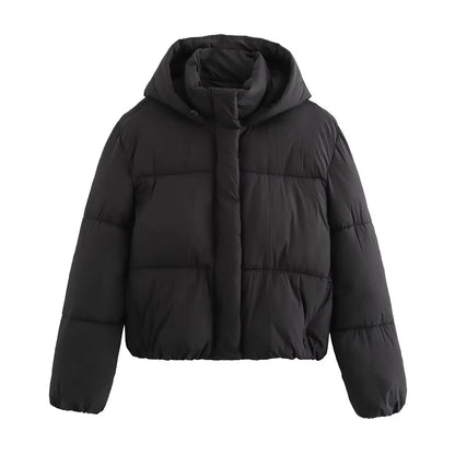 Damen Pufferjacke mit Kapuze Warm Stepp-Design