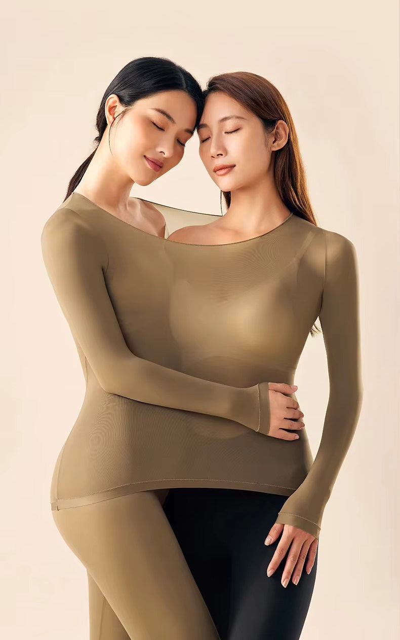 Thermounterwäsche Set Damen Langarmshirt und Leggings