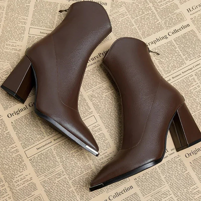 Damen Leder-Stiefelette Bequem
