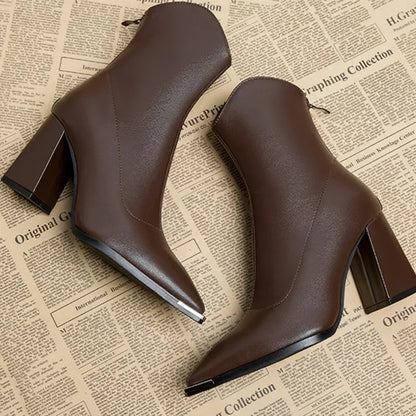 Damen Stiefeletten Spitzer Absatz Frühjahr