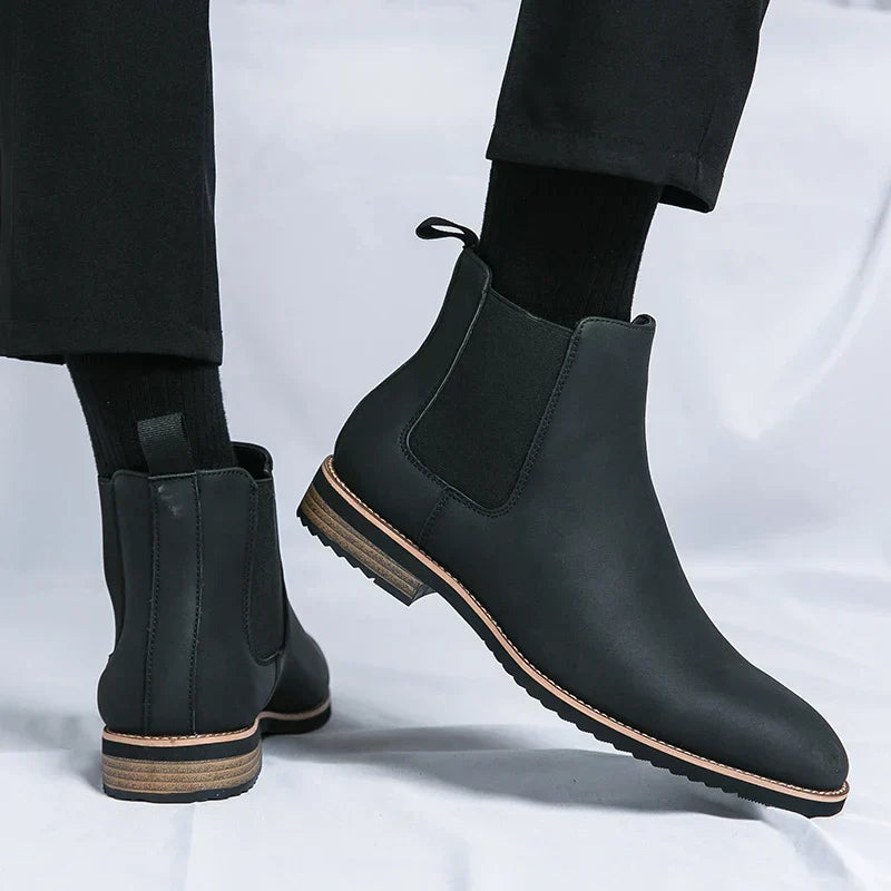 Herren Stiefel Elastische Seiten Schlupfstiefel Überknöchel