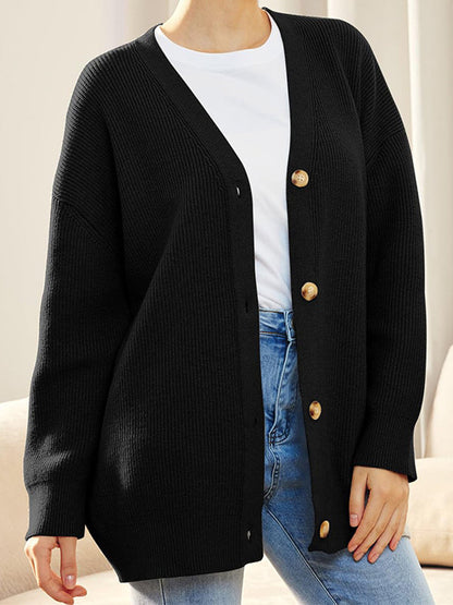 Norvielle Damen Strickjacke Gestrickt Herbst