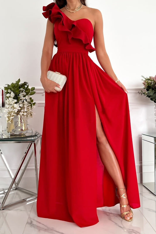 Kleid Mit Einem Schulter Auslaufend Damenkleid - Norvielle